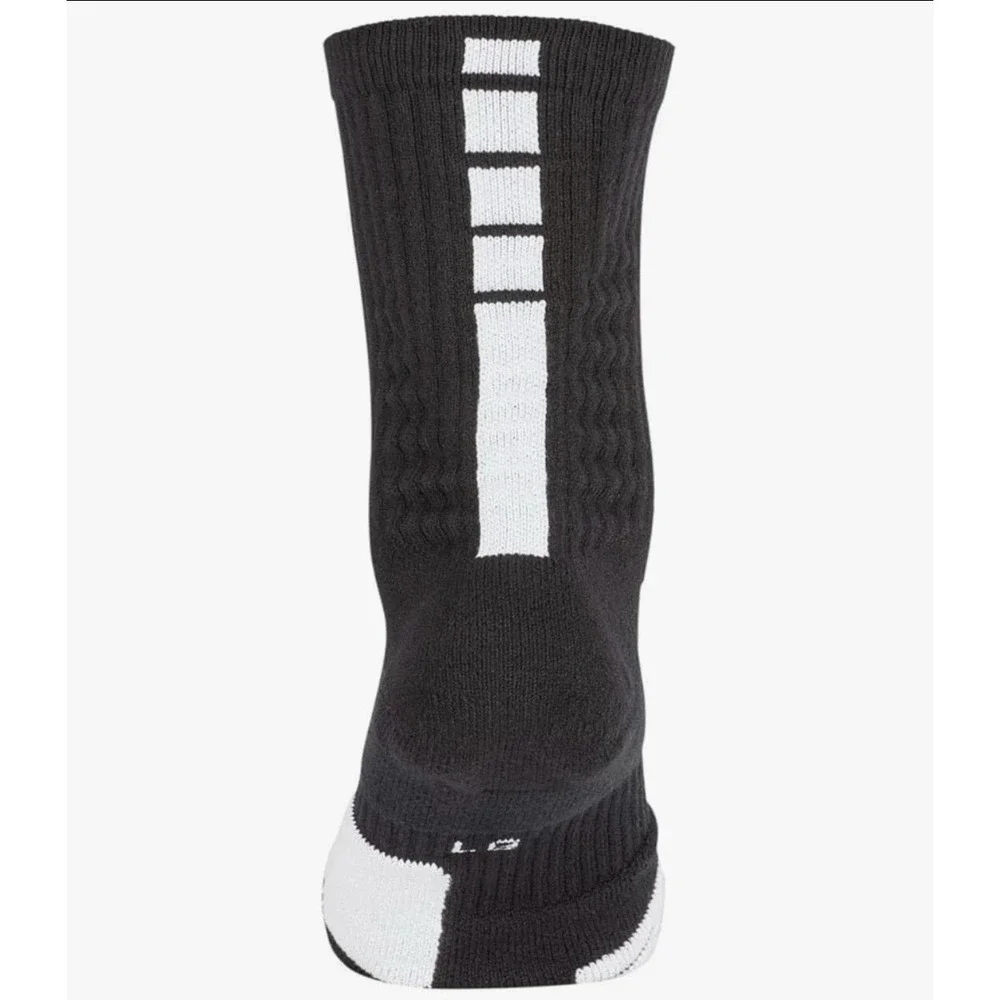 Nike Black Elite‎ Basketball Crew Socks Cushioned Size M Mens 6-8 SX7622 013 NEW